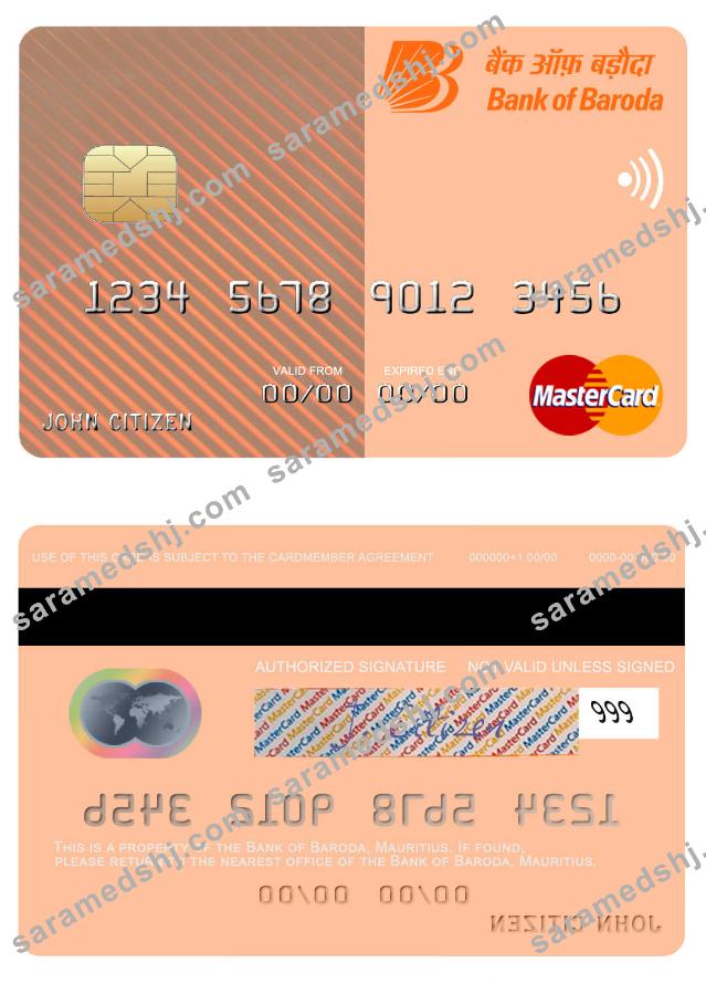Mauritius Bank of Baroda mastercard